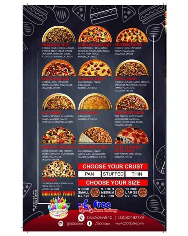 2000 Bites menu