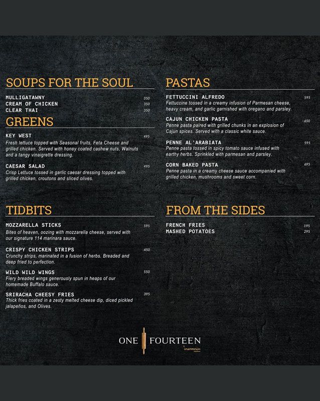 114 By Insomnia Kitchen menu