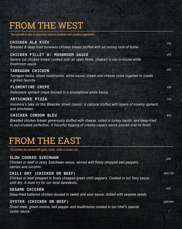 114 By Insomnia Kitchen menu