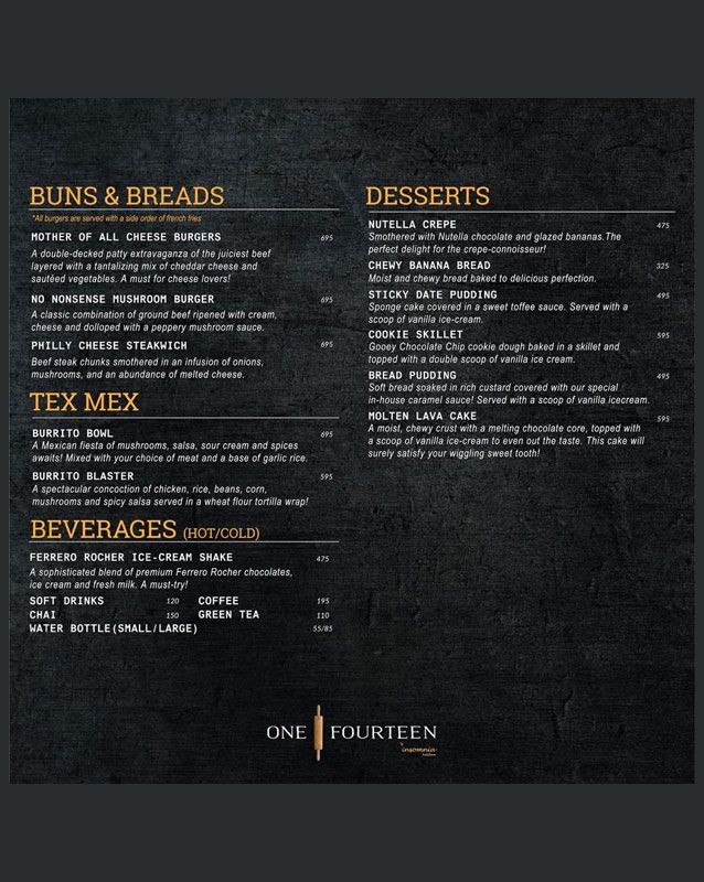 114 By Insomnia Kitchen menu