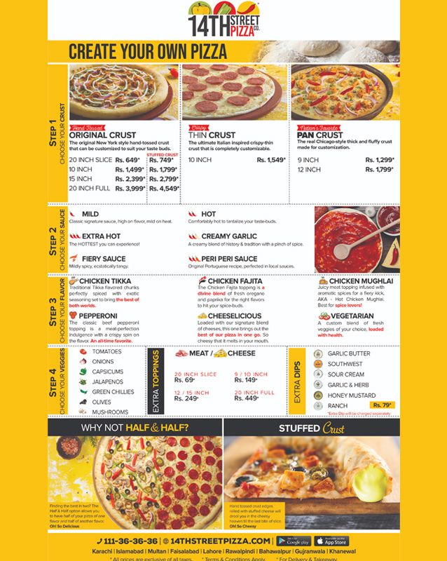 14th Street Pizza Co. menu