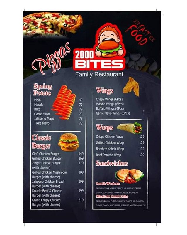 2000 Bites menu