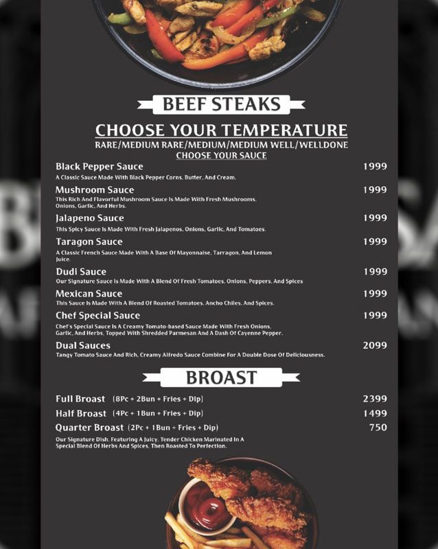Abu Yousaf Cafe & Restaurant menu