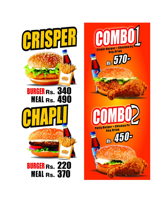 Ahmad Burger menu
