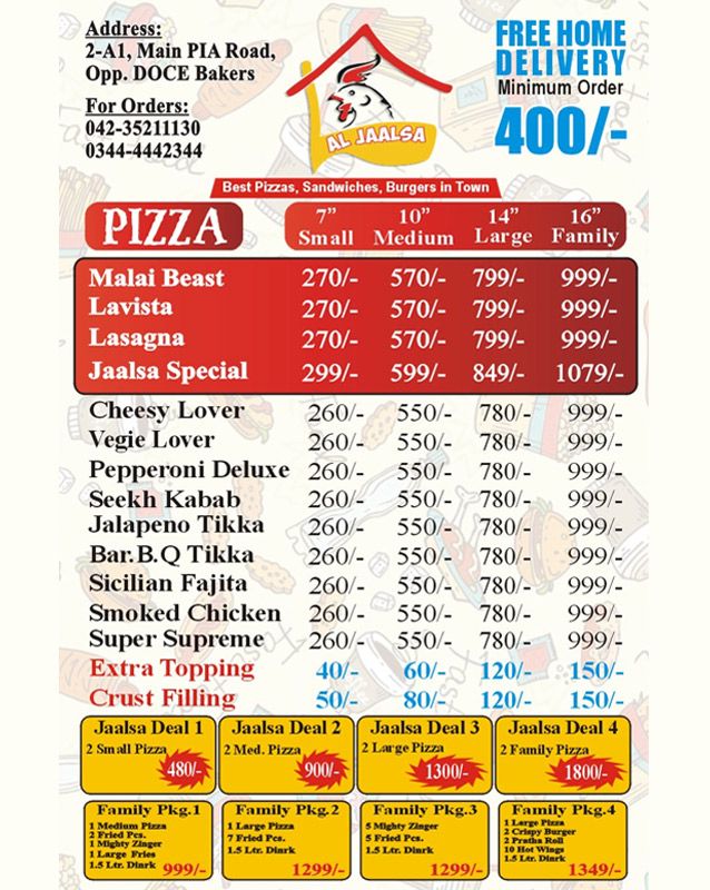 Al Jaalsa menu
