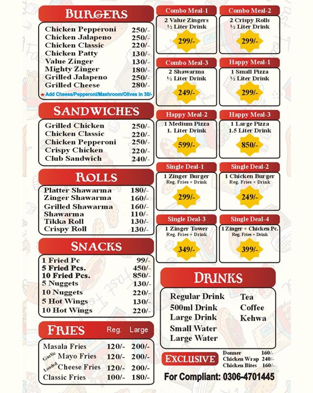Al Jaalsa menu