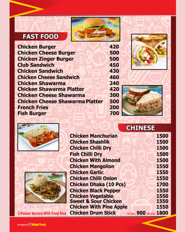 Al-Fazal Restaurant menu