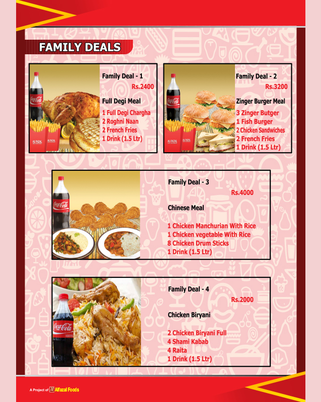 Al-Fazal Restaurant menu