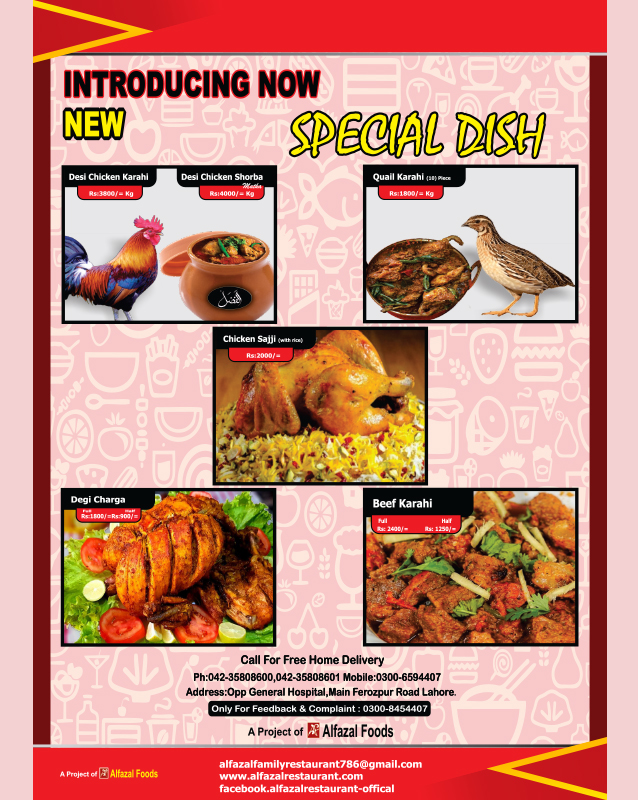 Al-Fazal Restaurant menu
