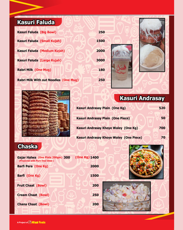 Al-Fazal Restaurant menu