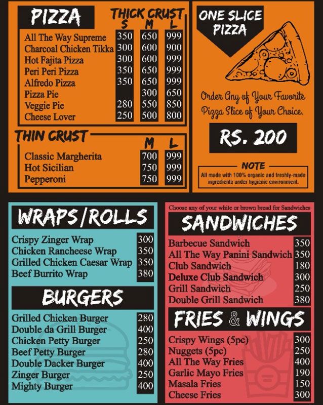 All The Way Kitchen menu