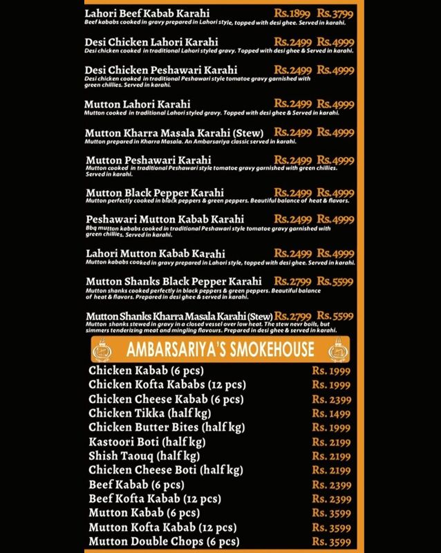Ambarsariya Restaurant menu