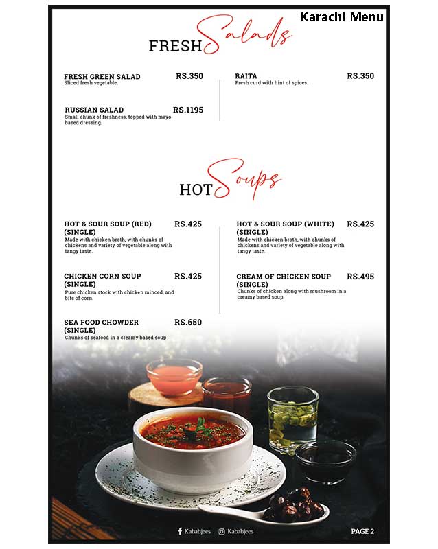 Kababjees menu