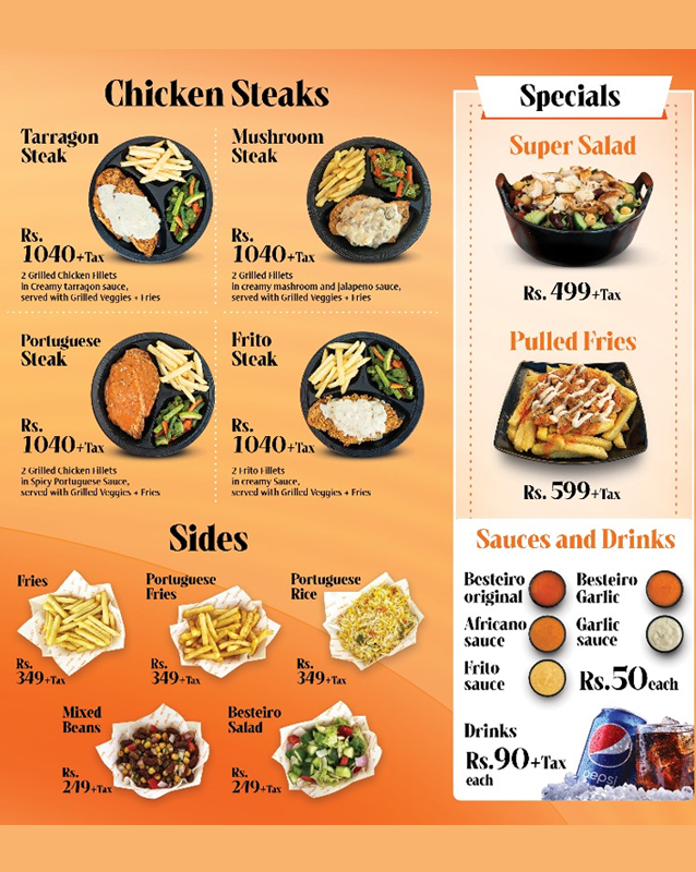 Besteiro menu