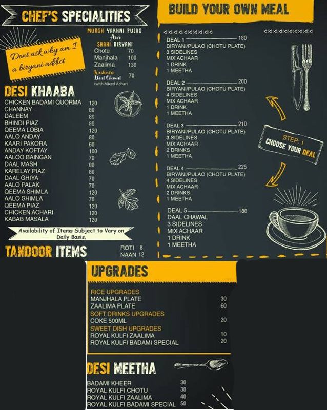 Bhatti Ka Dhaba menu