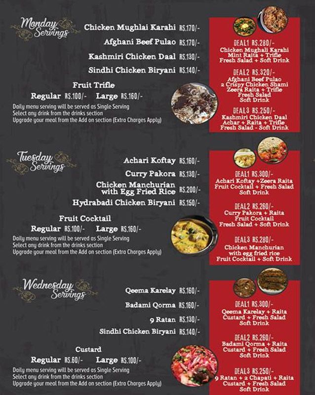 Bhook Piyaas menu
