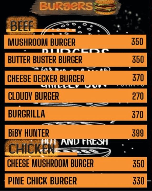 BIBY menu