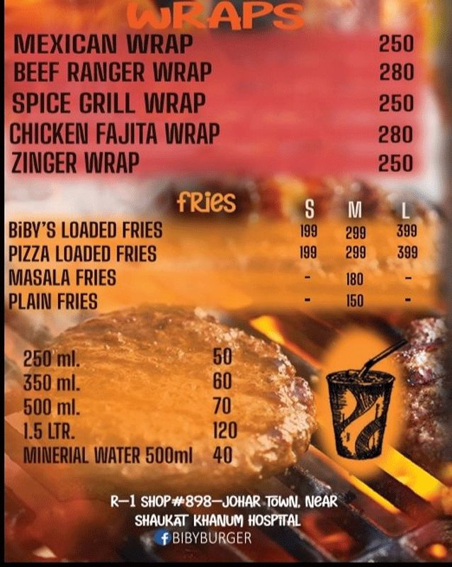 BIBY menu