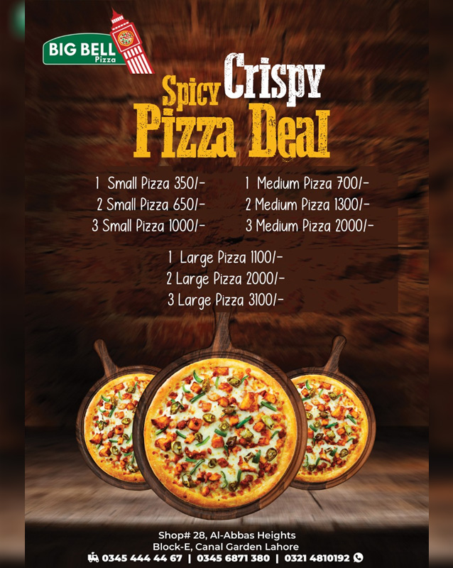 Big Bell Pizza menu