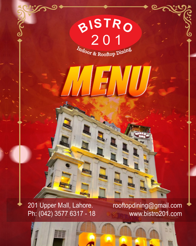 Bistro 201 menu