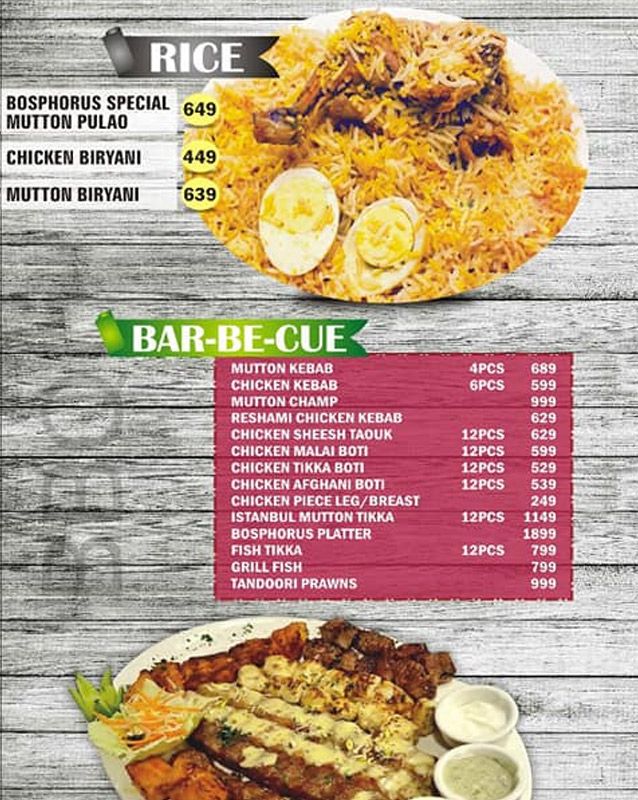 Bosphorus  menu
