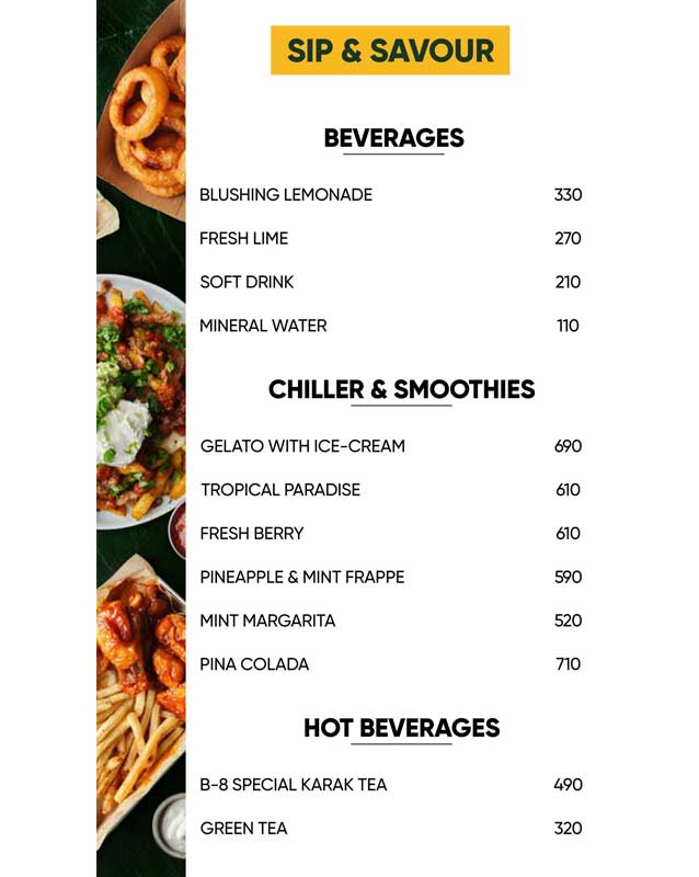 Boulevard 8 Food Court menu
