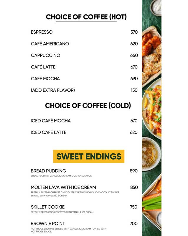 Boulevard 8 Food Court menu