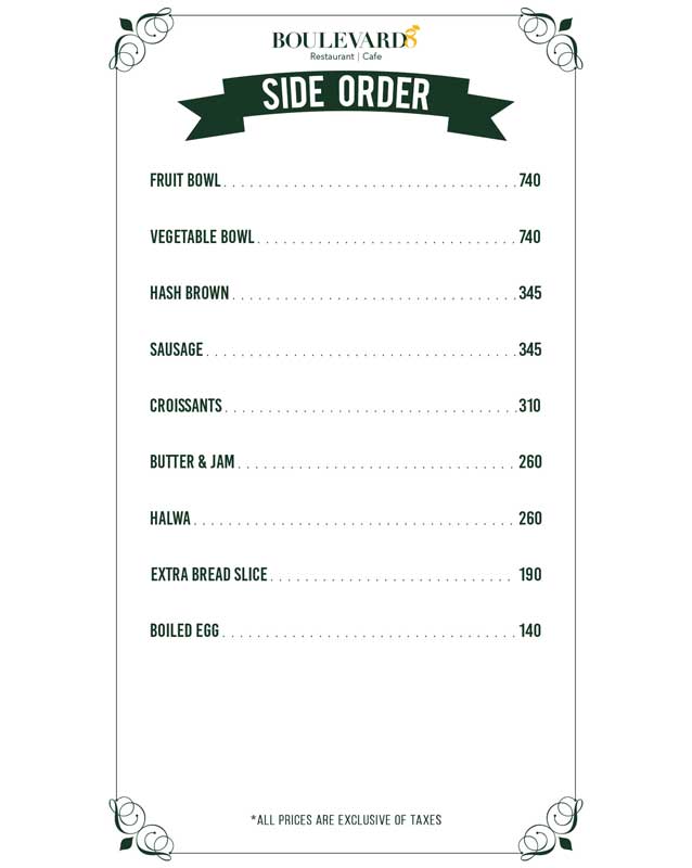 Boulevard 8 Food Court menu