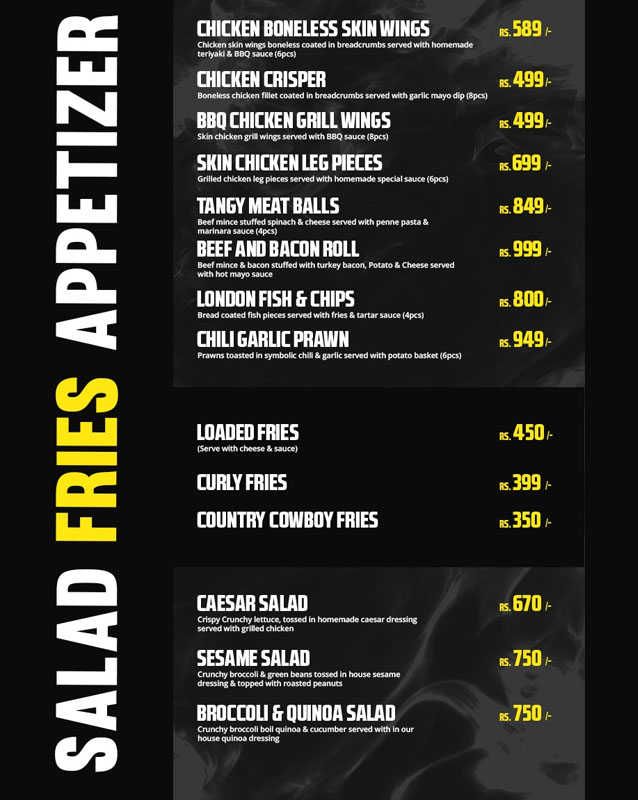Bravos menu