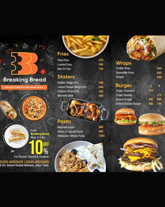 Breaking Bread menu