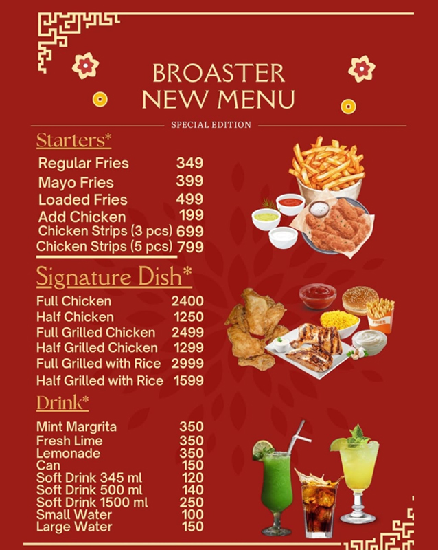 Broaster Chicken & More menu