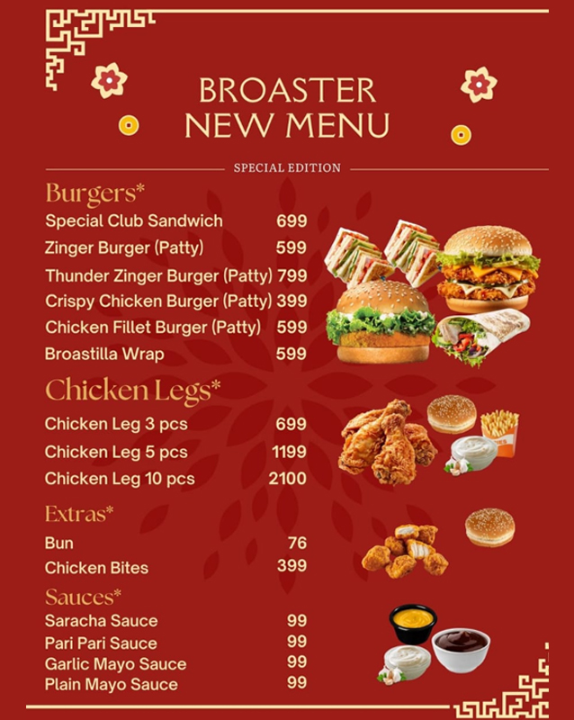 Broaster Chicken & More menu