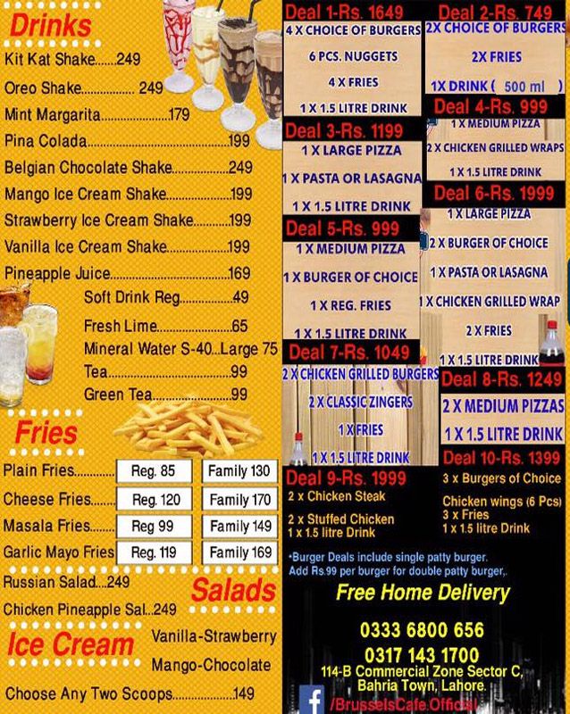 Brussels Café & Grill menu