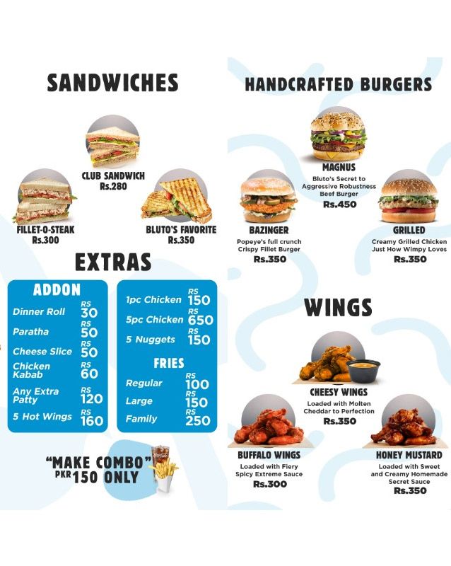 Brutus Burgers menu