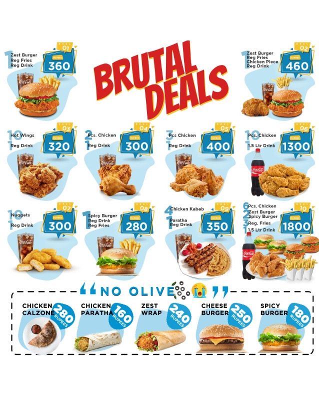 Brutus Burgers menu