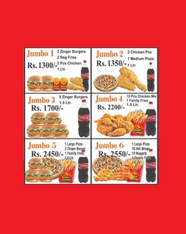 Burger Cottage menu