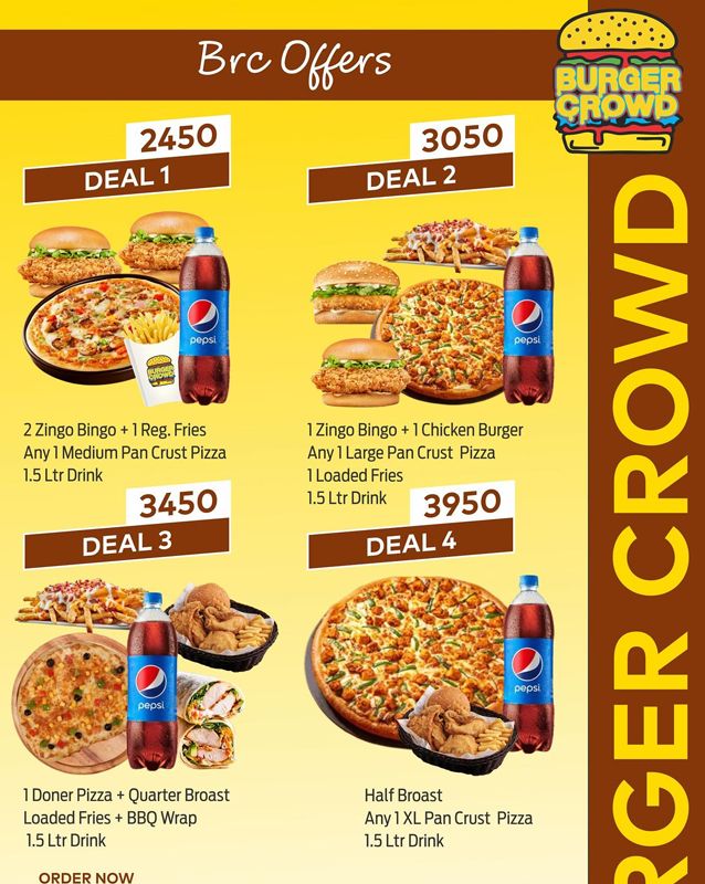 Burger Crowd menu