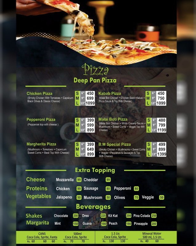 Burger Maison menu