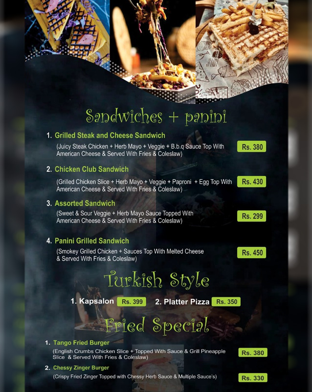 Burger Maison menu