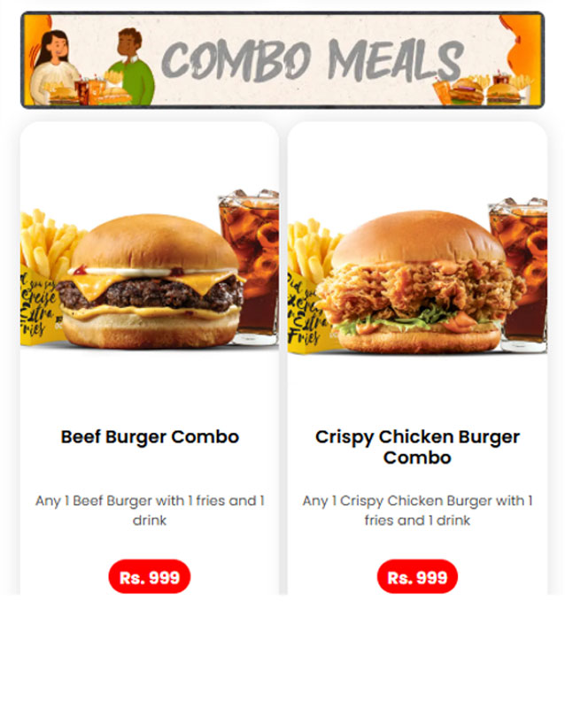 Burger O'Clock menu