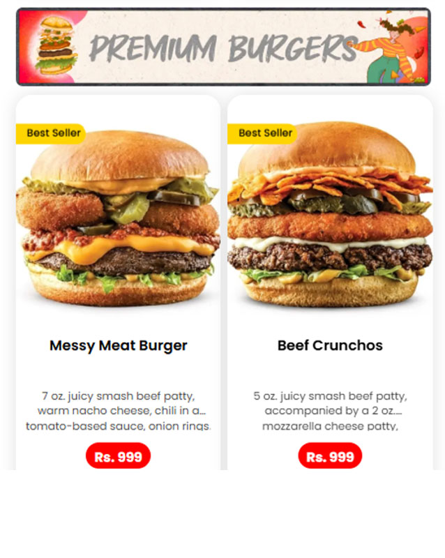 Burger O'Clock menu