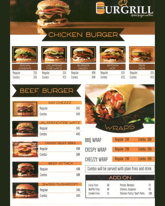 Burgrill menu