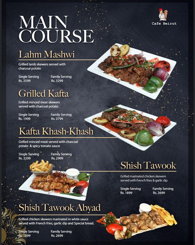 Cafe Beirut menu