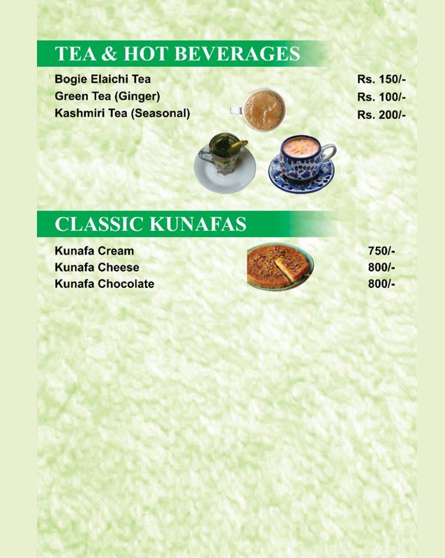 Cafe Bogie menu