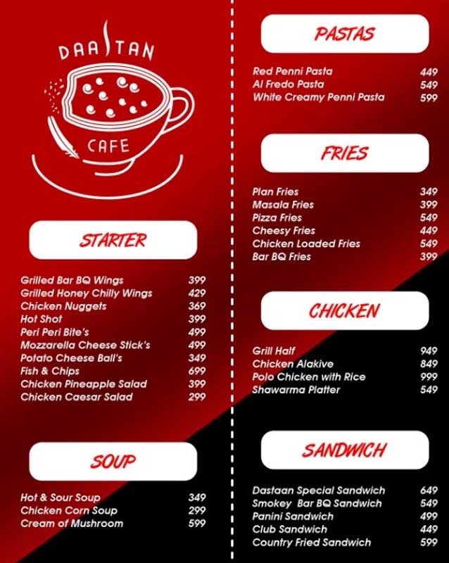 Cafe Daastan menu