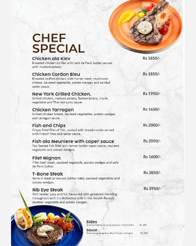 Cafe De Brando menu