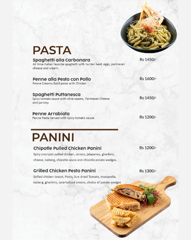 Cafe De Brando menu