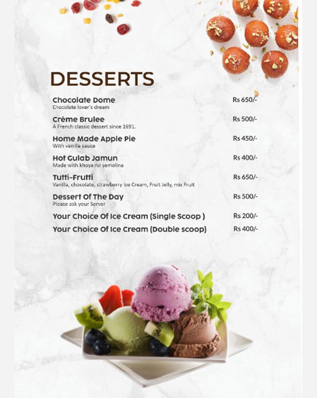 Cafe De Brando menu