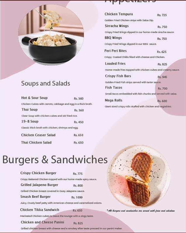Cafe Elliana menu