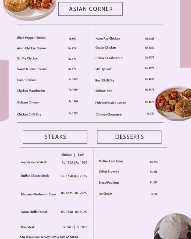 Cafe Elliana menu